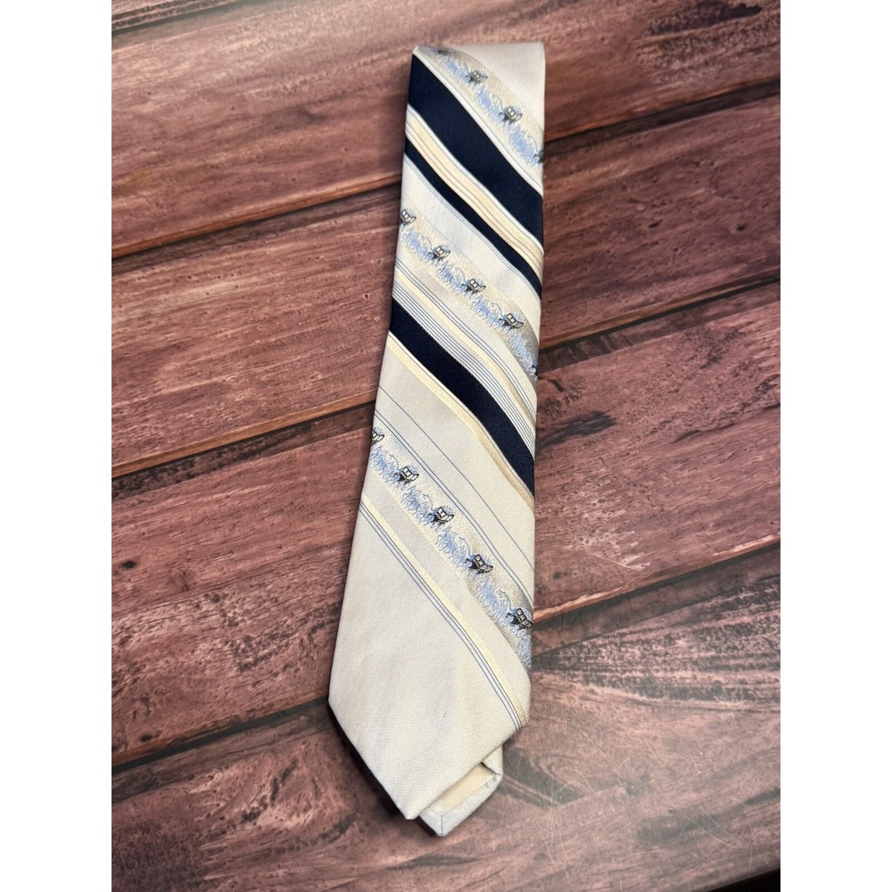 Don Loper Neck Tie Adult Mens Blue Striped Polyester Necktie